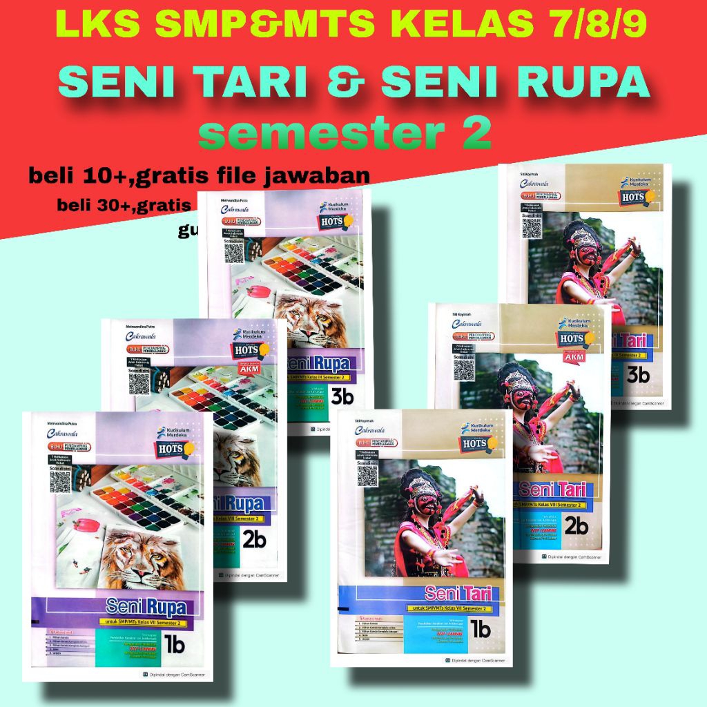 buku LKS SMP &MTS TERBARU SENI TARI &SENI RUPA SEMESTER II KELAS 7.8.9 LENGKAP MEREK CAKRAWALA