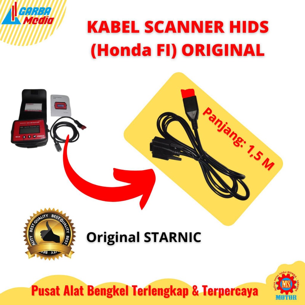 Kabel HiDS SOCKET MERAH ORI Scanner Injeksi Honda dan DLC Original Starnic
