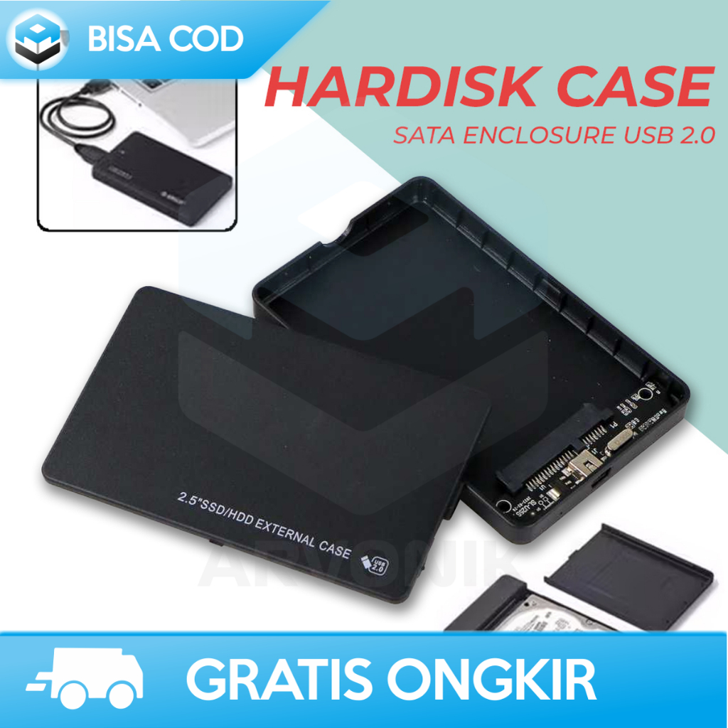 CASING HARDDISK MINI USB TYPE A DESAIN PLASTIK BUSA ALUMINIUM MINIMALIS KOTAK BOX WATERPROOF MEDIUM 