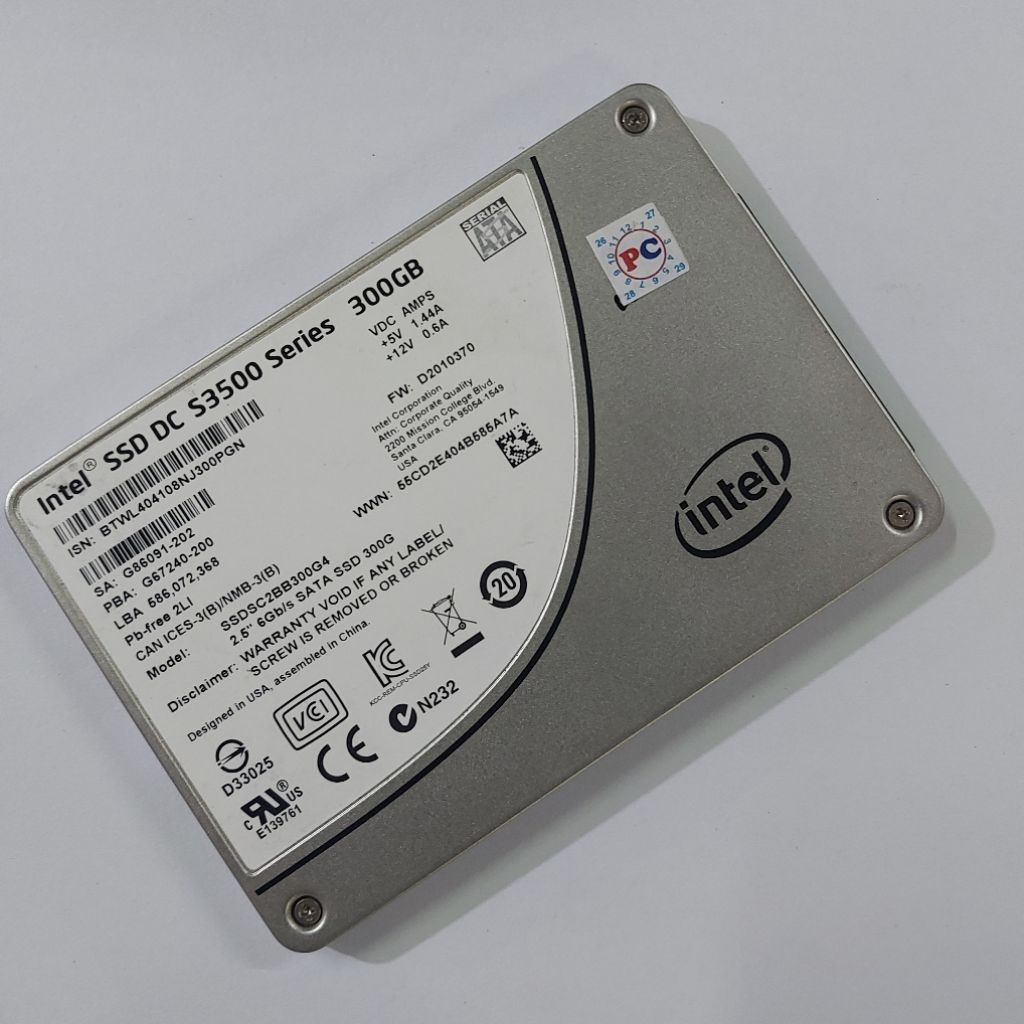 Intel SSD 300GB 2.5inch Sata Secondhand Original