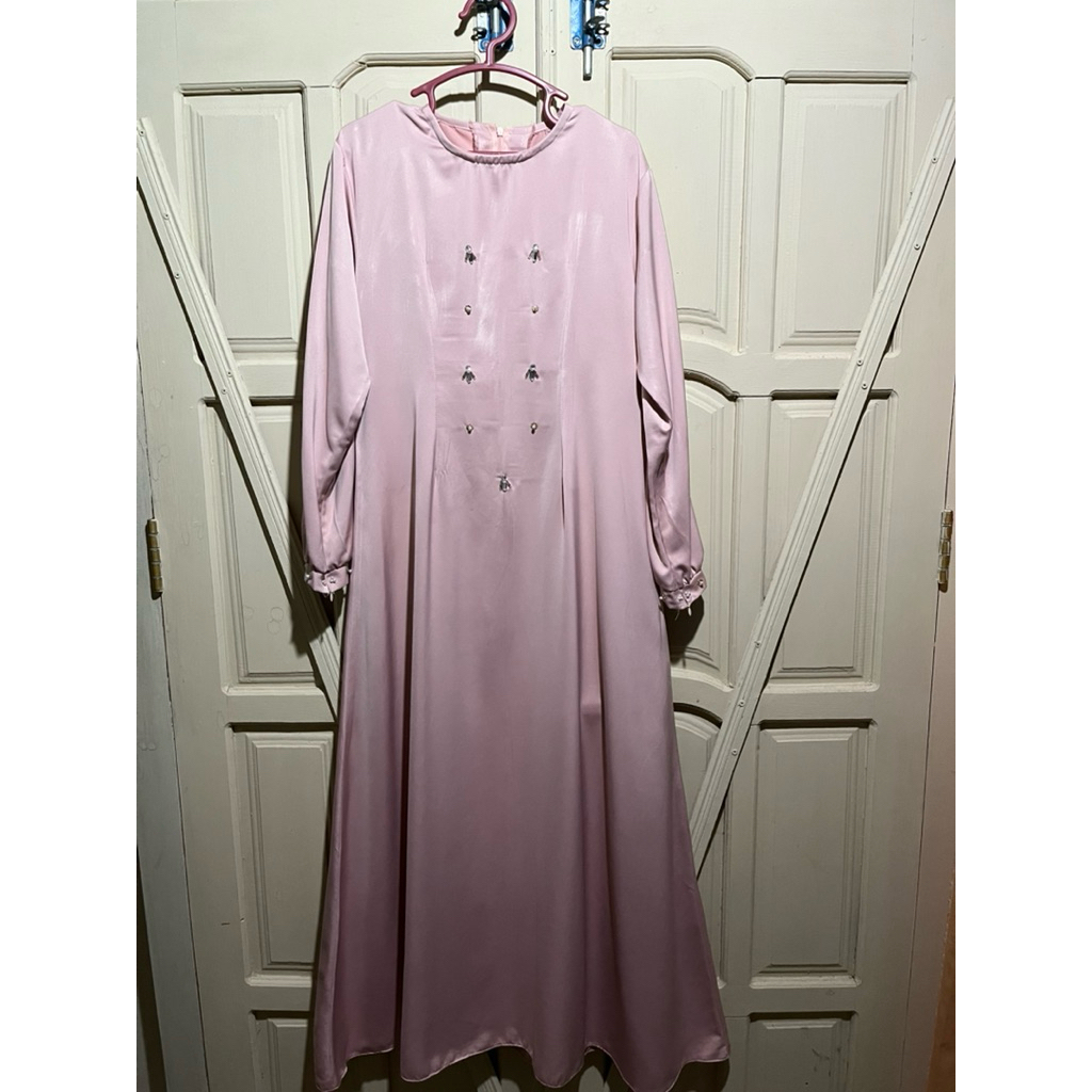 dress rose gold preloved by Jihan