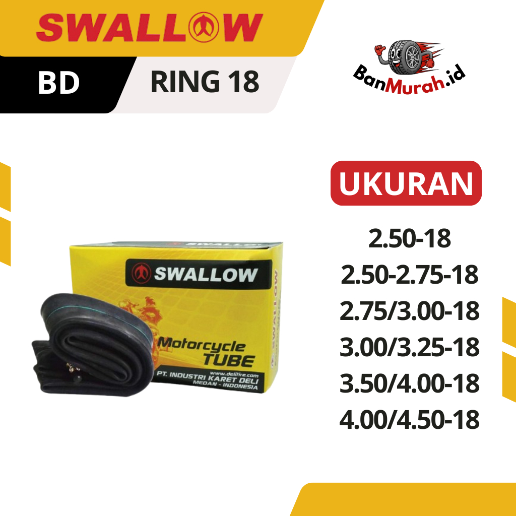 Ban Dalam Motor Swallow Ukuran 250 250/275 275/300 300/325 350/400 400/450 Ring 18