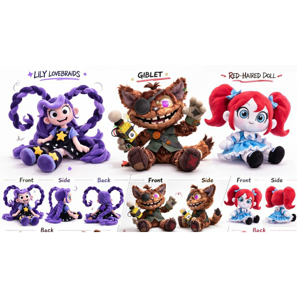 Ready Stock Poppy Playtime 5 Plush Doll Boneka Lily Lovebraids Giblets Poppy