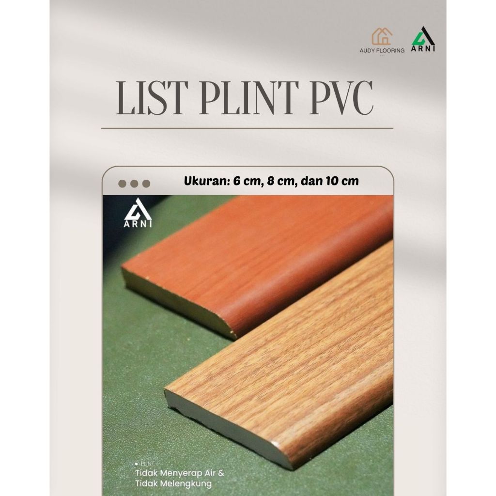 List Lantai Plint PVC Solid  Panjang 2,4meter per batang | Plint dinding pvc solid warna lapisan cus