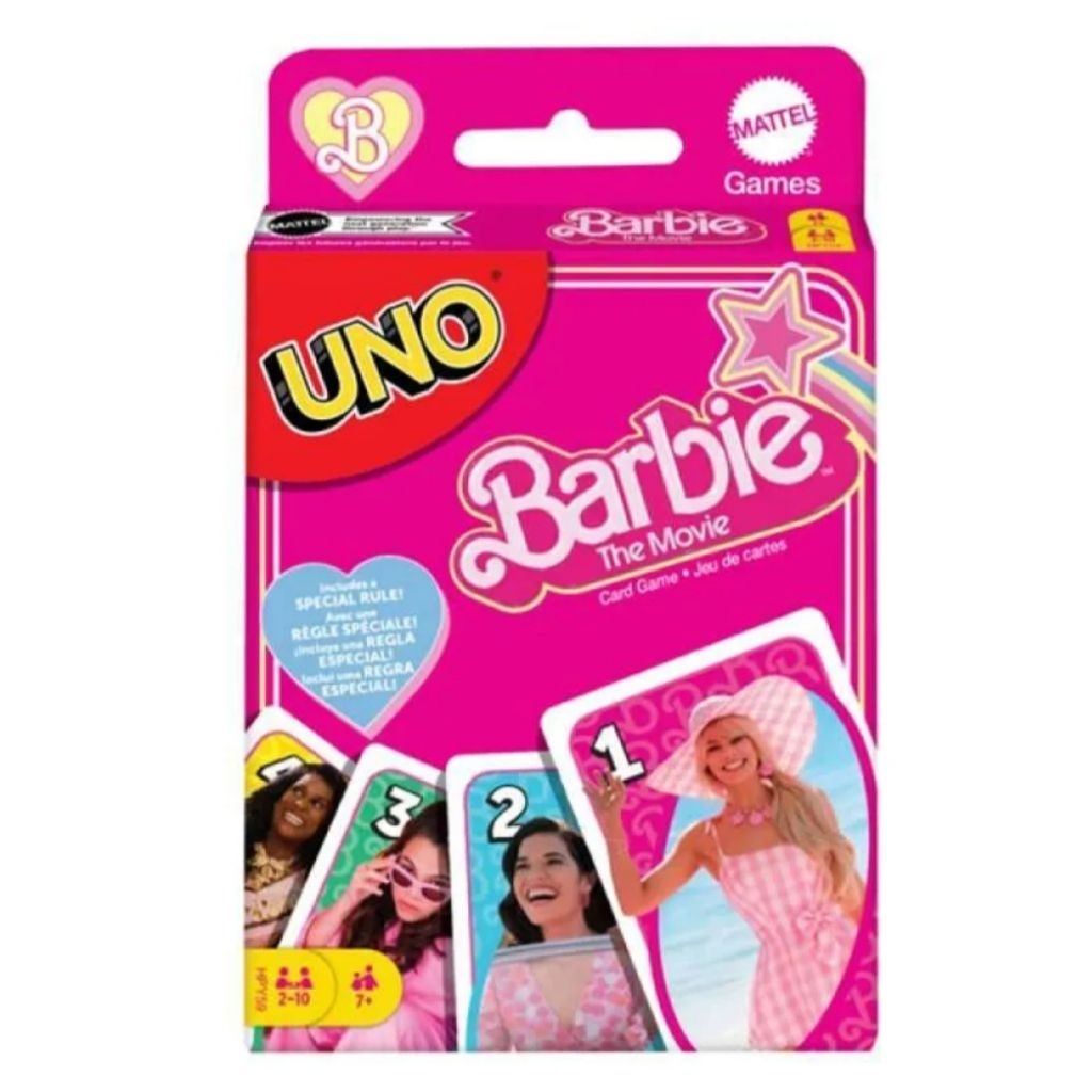 MATTEL GAMES UNO BARBIE THE MOVIE CARD GAME SPECIAL RULE FAMILY GAME MAINAN ANAK ORIGINAL MATTEL GAM