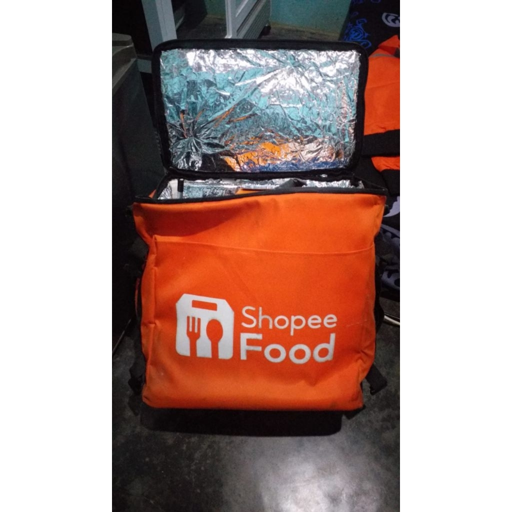 Atribut Shopeefood + jaket Grabfood