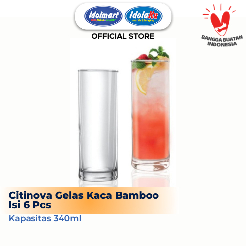 IDOLMART Citinova Gelas Bamboo isi 6PCS /  Gelas set isi 6 / gelas kado/ gelas kaca