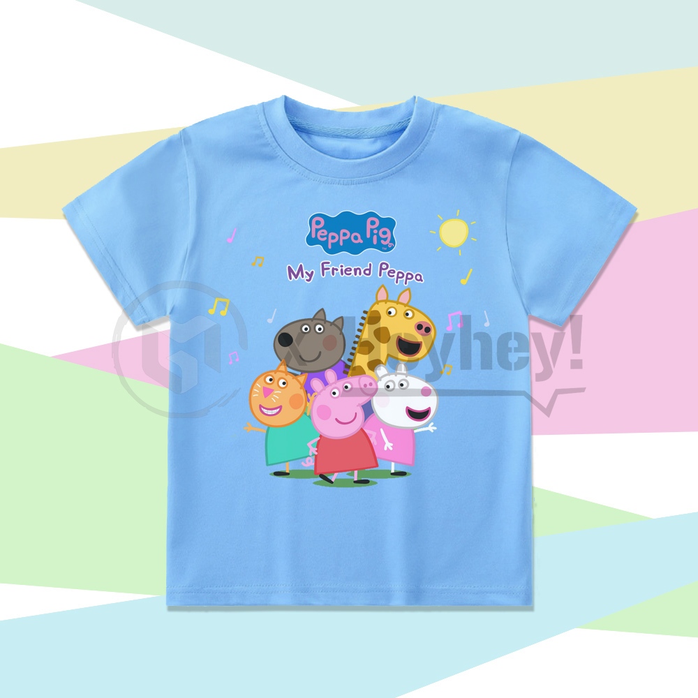 Baju anak kaos anak Kartun Peppa Pig friends