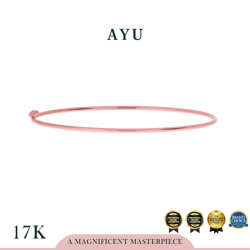 AYU Gelang Emas - Gold Wire Bangle # 2 17k Rose Gold