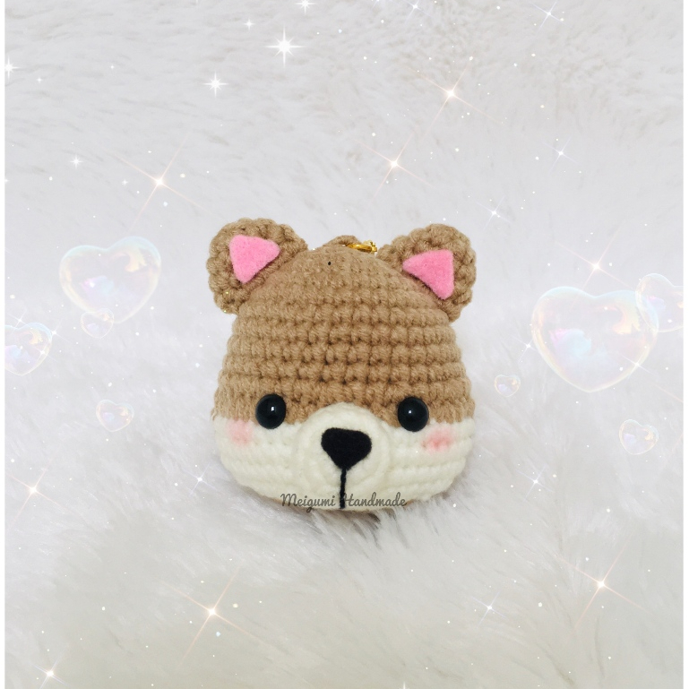 [Ready Stock] Boneka Rajut Shiba Inu / Amigurumi Shiba Inu / Keychain Rajut Shiba Inu