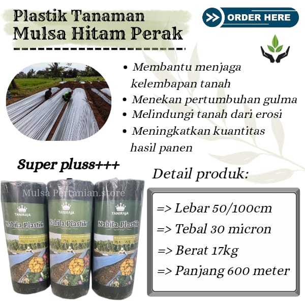 Mulsa Hitam Perak Nabila Plastik 1 Roll panjang 600 meter super plus+++ 50/100cm Berat 17kg