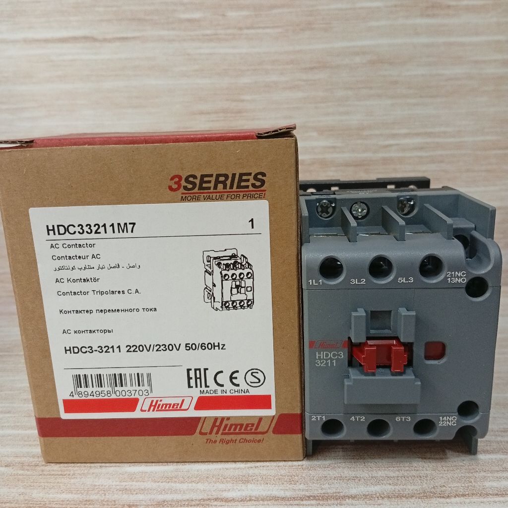 HIMEL MAGNETIC KONTAKTOR CONTACTOR HDC3-09 HDC3-12 HDC3-18 HDC3-25 HDC3-32 HDC3-40 1NO 1NC 3PHASE 22