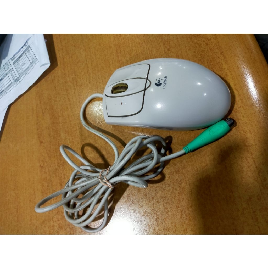 Mouse Second Jadul antik Trackbold LOGITECH colokan bulat/PS2 Socket