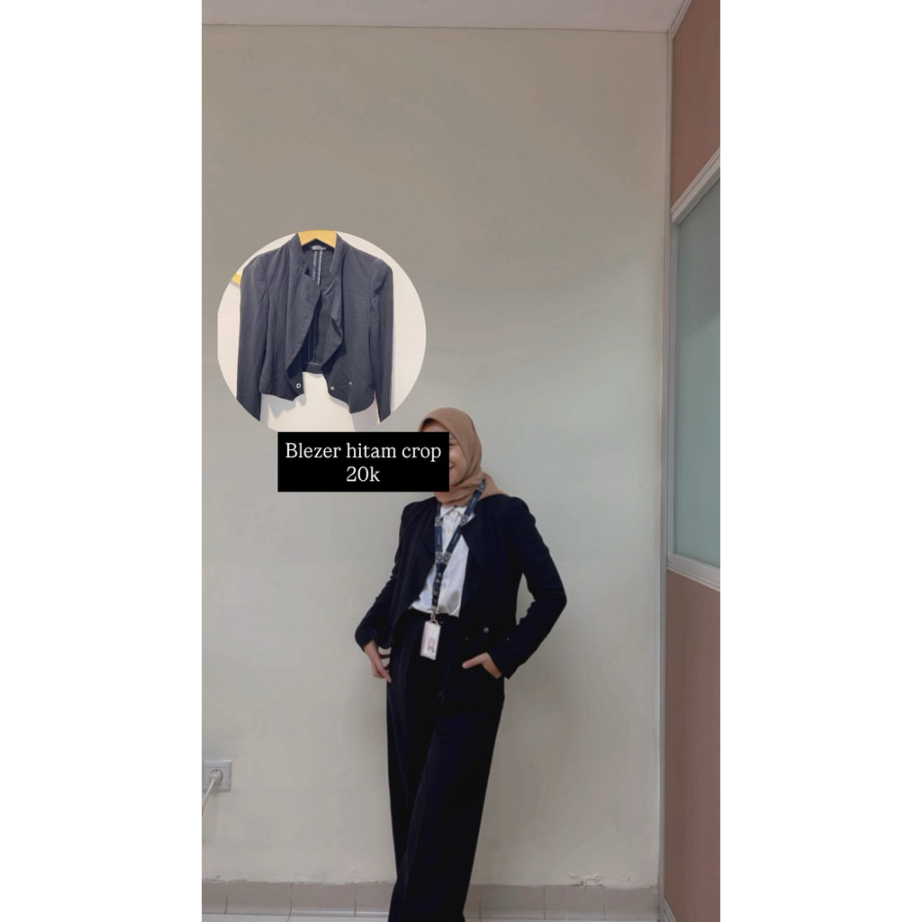 blazer hitam crop