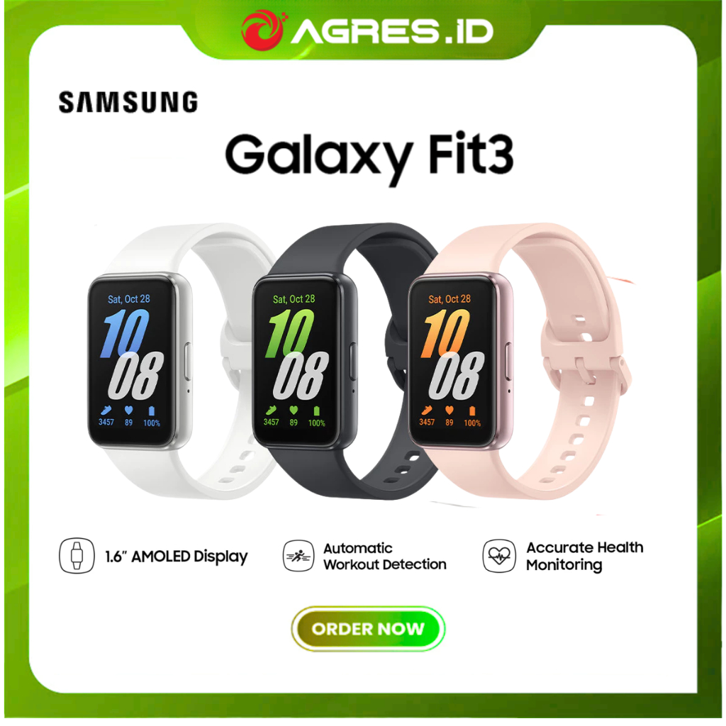 SAMSUNG GALAXY FIT 3 SMARTWATCH GARANSI RESMI SEIN PINK SILVER GREY