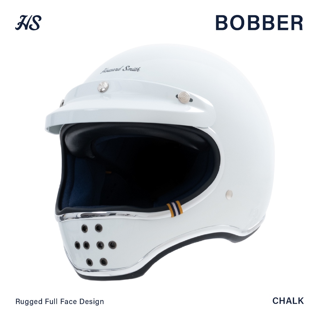 Howard Smith Bobber Retro Helm Full Face - Chalk