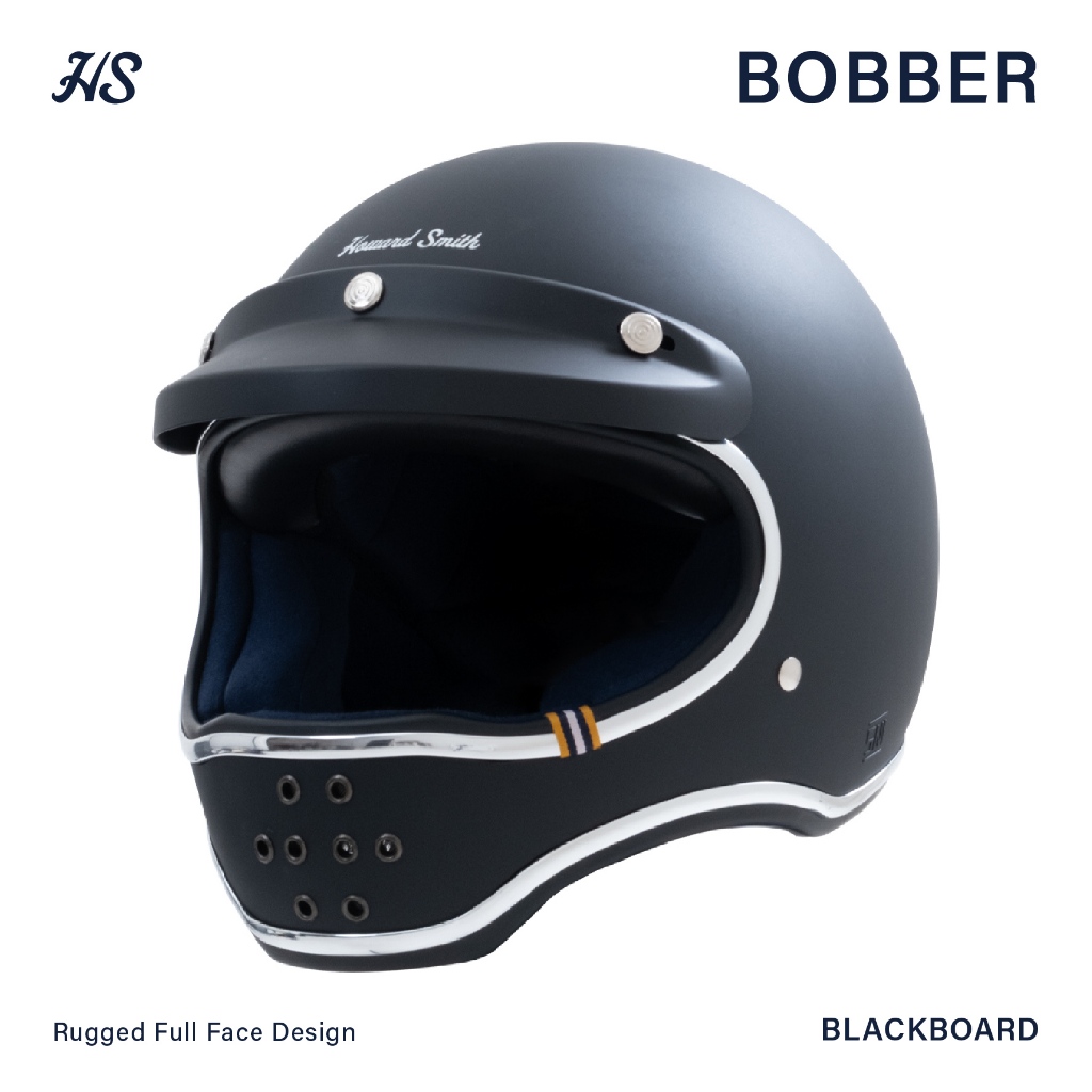 Howard Smith Bobber Retro Helm Full Face - Blackboard