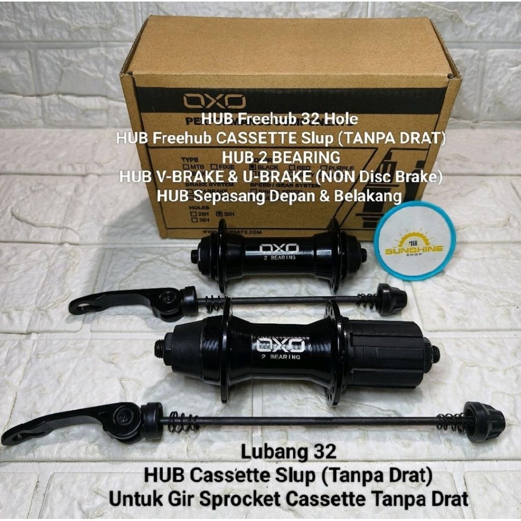 Hub Freehub CASSETTE Slup 32H OXO HB829 Gir Sprocket Cassette 7 8 9 10 Speed BEARING V dan U Brake S