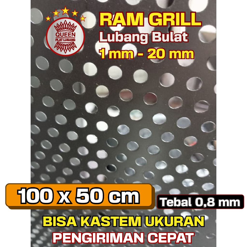 plat lubang besi tebal 0,8mm uk.100x50cm lubang 2mm,3mm,lubang 4mm,lubang 5mm,lubang 6mm,lubang 7mm,