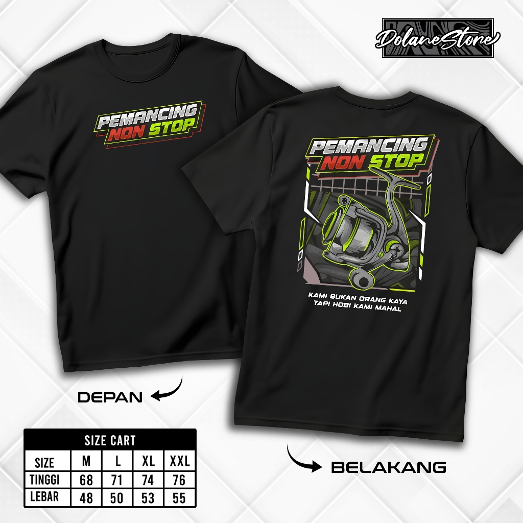 KAOS KEKINIAN PEMANCING NONSTOP - BAJU PEMANCING NONSTOP | FASHION PRIA & WANITA