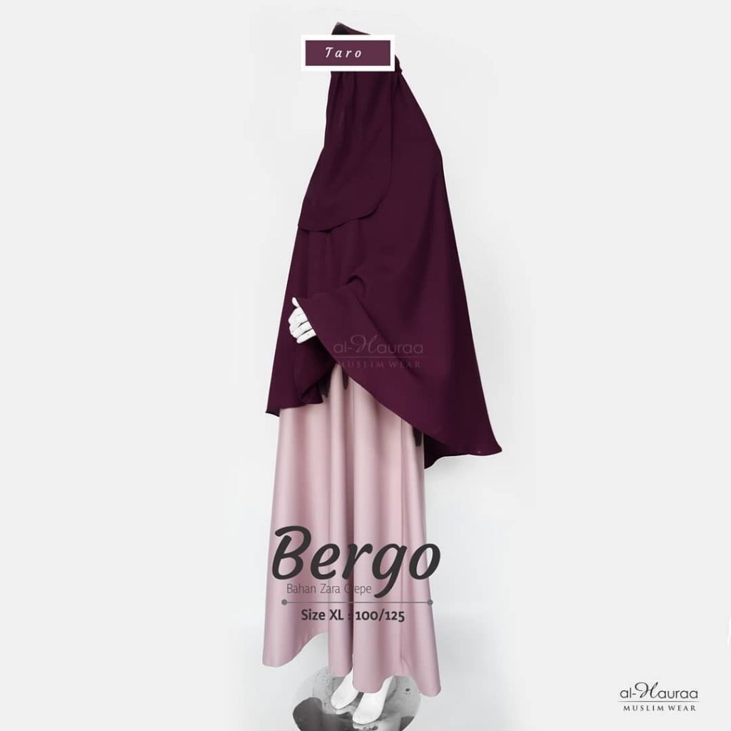 Preloved Bergo Basic Softpet Alhauraa Warna Taro Bahan Zara Crepe Size XL | Preloved Hijab Khimar Ji
