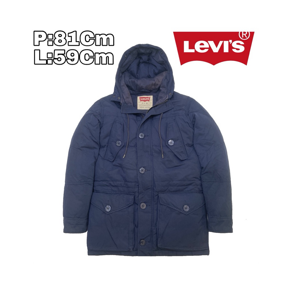 J168 Jaket Parka Bulang Outdoor Casual Levis Levi Strauss  Bulu Angsa Winter Tebal Musim Dingin Hiki