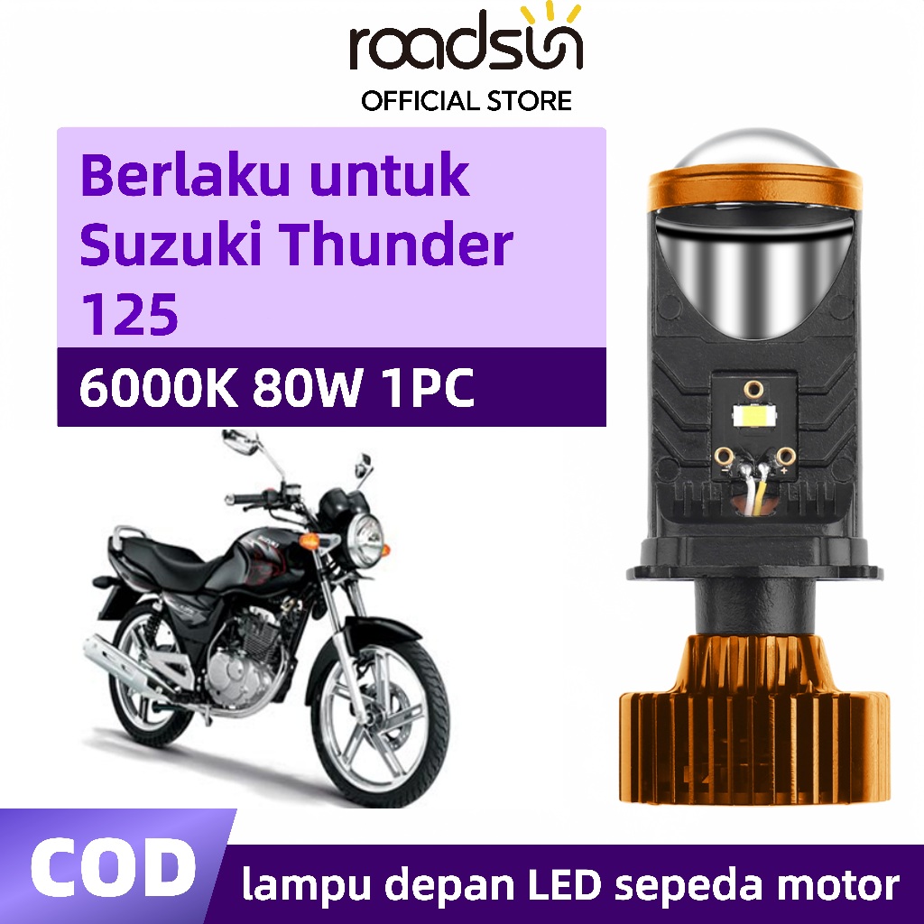 Lampu LED ROADSUN untuk sepeda motor Suzuki Thunder 125 12V 6000K