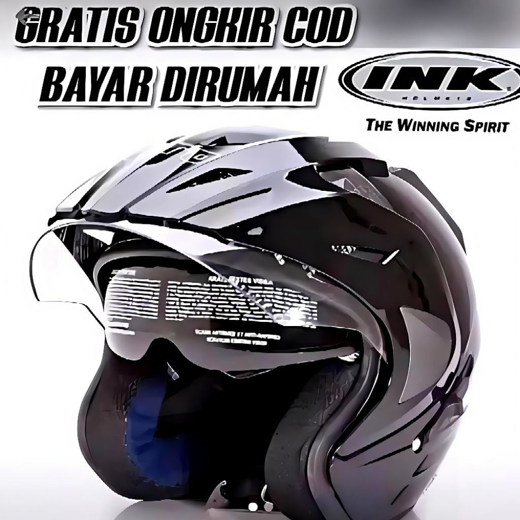 Helm INK Double visor original SNI merk YKT Busa Tebal Berkualitas Packing BOX + Bublewrap