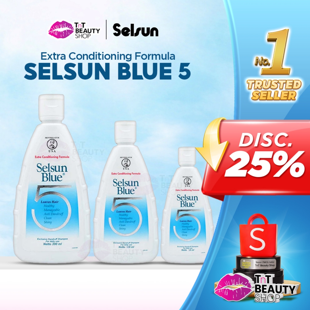 Selsun Blue 5 Five Shampoo | Shampoo Anti Dandruff | 50mL | 120mL | 200mL | TnT Beauty Shop