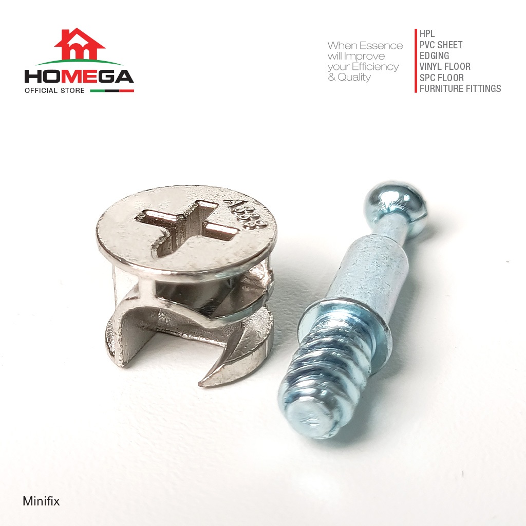HOMEGA Minifix Furniture - Baut Connecting dan Baut Sekrup Baut Sambungan Furniture Baut Knockdown -