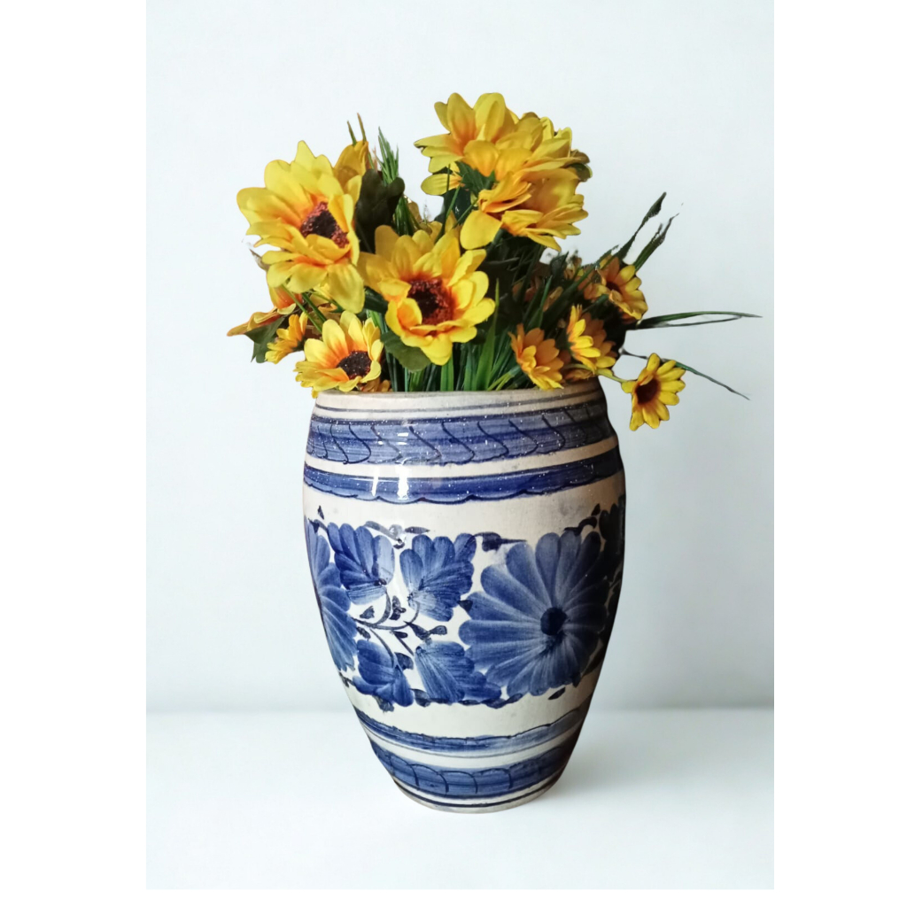 Keramik Bulat Vase Bunga Vas