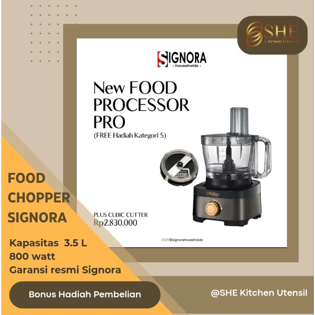 Signora Food Processor Plus Cubic cutter 2 size cutter