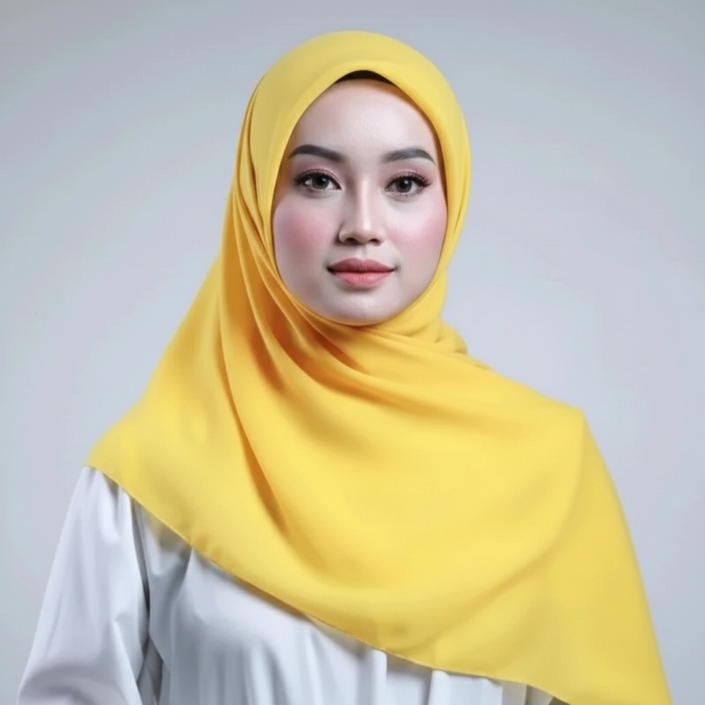 Jilbab Bella Square Premium Hijab Kerudung Segi Empat Warna Kuning Golkar