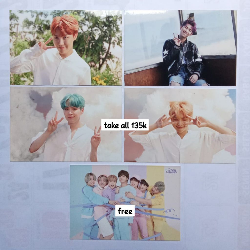 [TAKE ALL] postcard oneul bts j-hope RM Suga awan