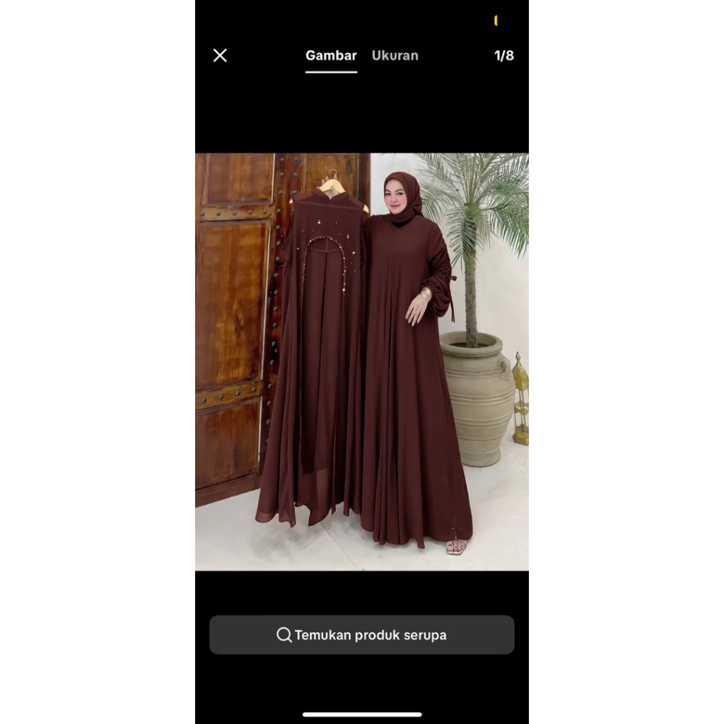 Elora set auter gamis ceruty payet auter lepas pasang gamis wanita cantik mewah elegant