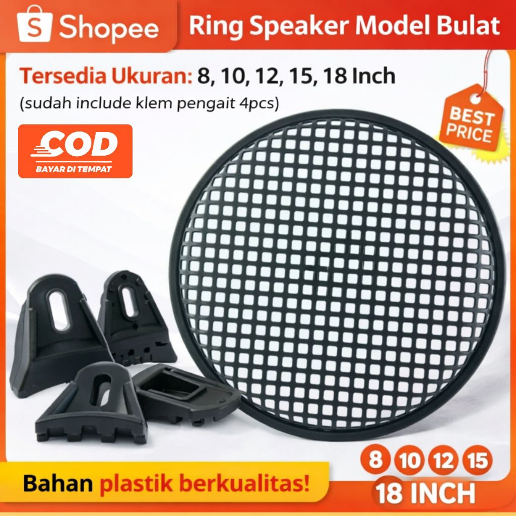 Ring Plastik Speaker/Sub Woofer 8 inch Model Bulat