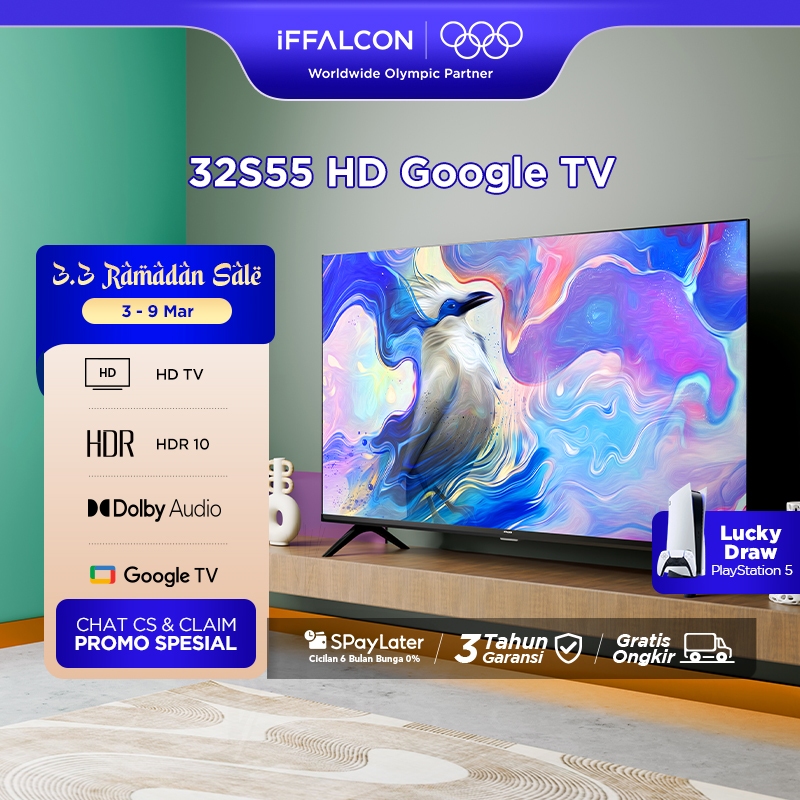 [FLASH SALE] iFFALCON by TCL 32 inch S55 Series Google TV (Android 14) Smart Digital - HD - HDR 10 -