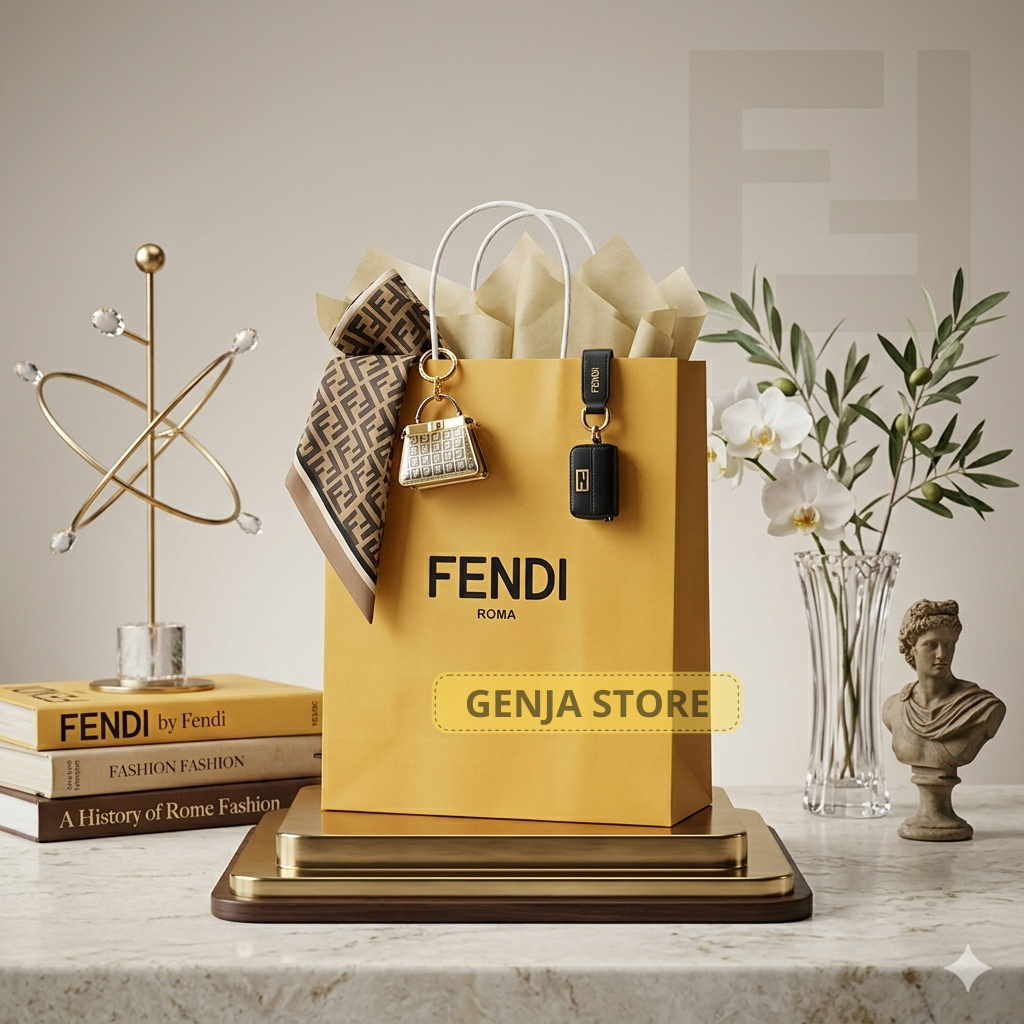 Paper bag Fendi medium tas kado hadiah hampers