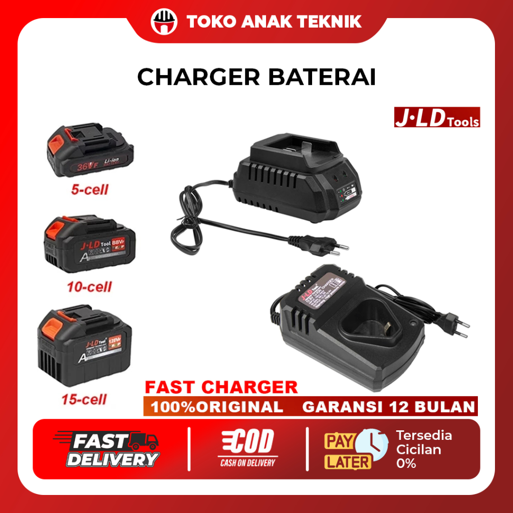 JLD Charger Baterai Makita Fast Charger Lithium Bor 12V-21V Adaptor bor Cas Baterai Cordless Impact 