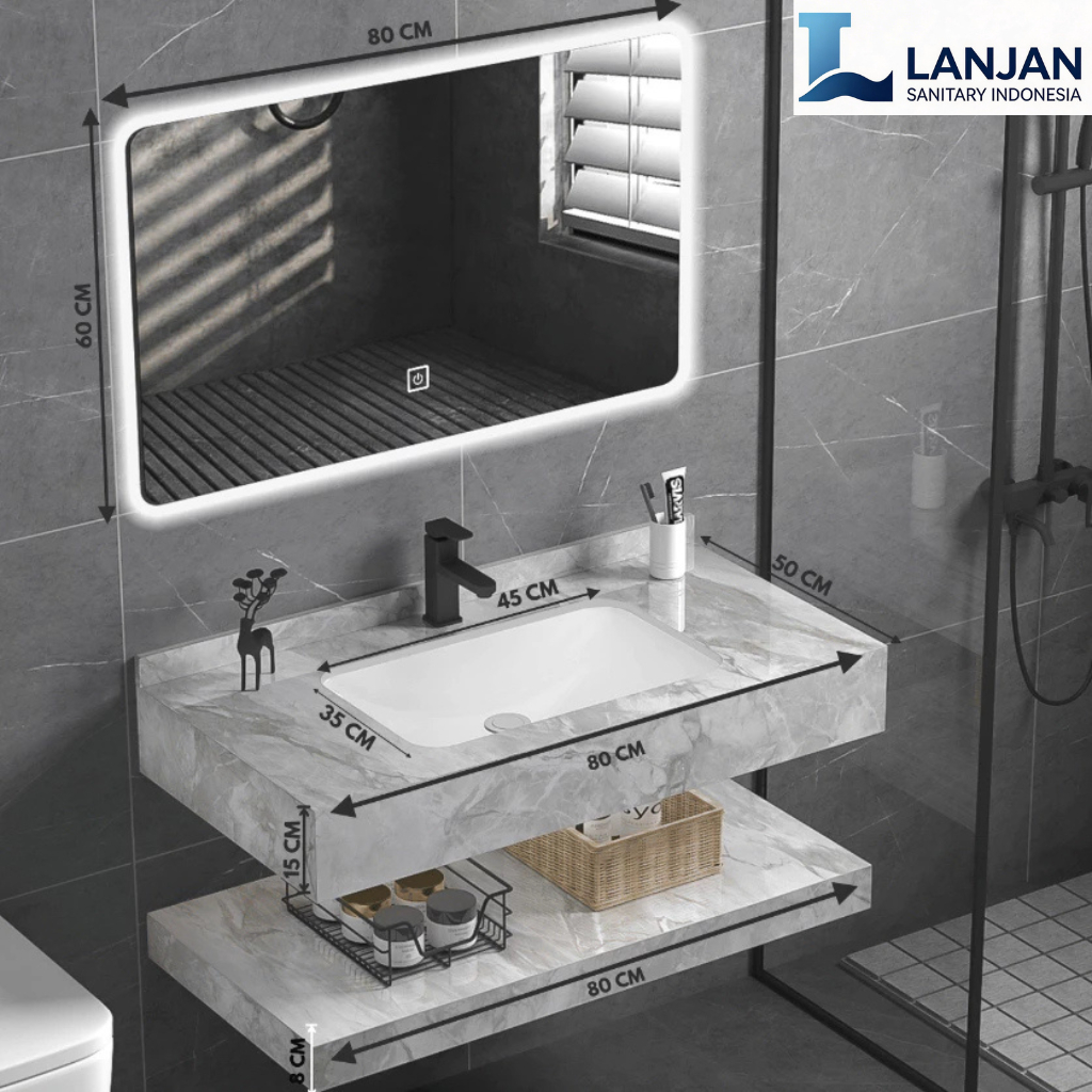 Cabinet Wastafel Kabinet Kamar Mandi 1 Set Sintered Stone Kabinet Wastafel Kamar Mandi Meja Wastafel