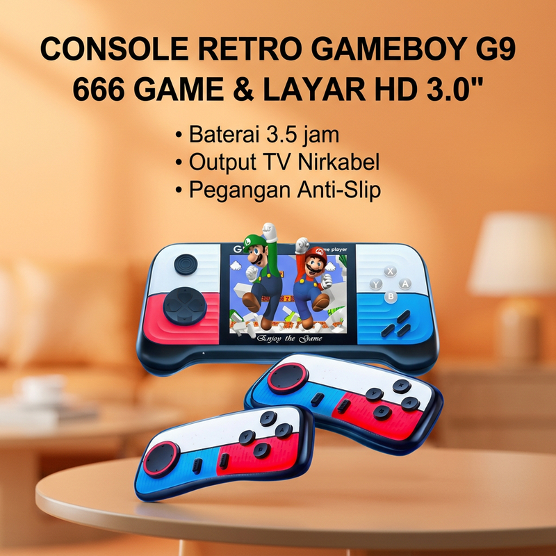 Konsol Retro 666 Game 3Inch IPS HD Layar 30 35Jam Baterai 1 Stick 1 Kabel AV Dapat Colok ke TV Tanpa