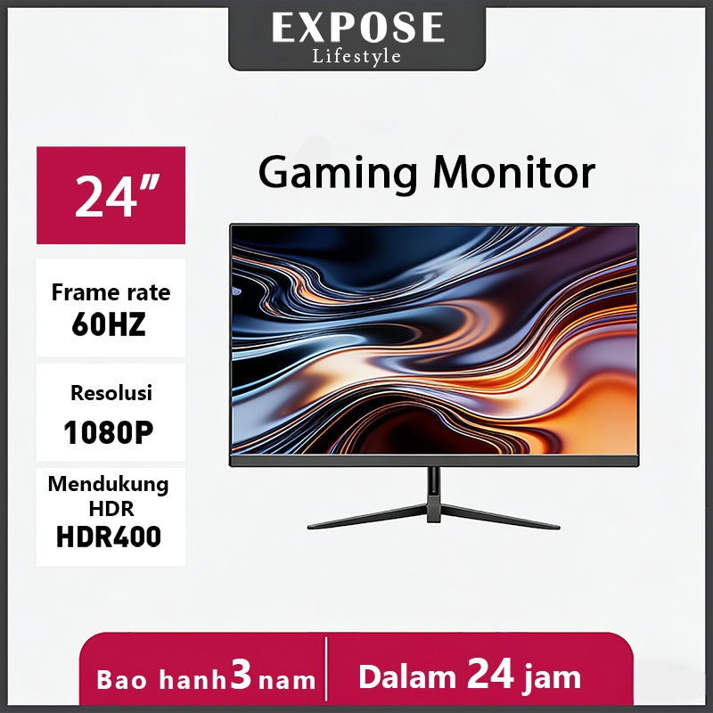 Monitor 24 inch PC Gaming Monitor PS3/PS4 Desktop komputer 19/22/24/27 inch 75Hz IPS HDMI/VGA Monito