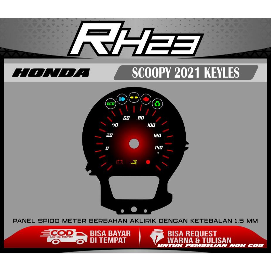 PAPAN SPEEDOMETER CUSTOM HONDA SCOOPY 2021-2023 KEYLEES