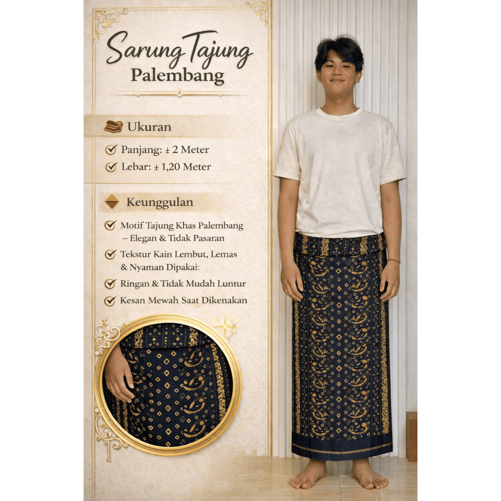 Datia Songket - Sarung Tajung Premium Palembang Berbagai Motif