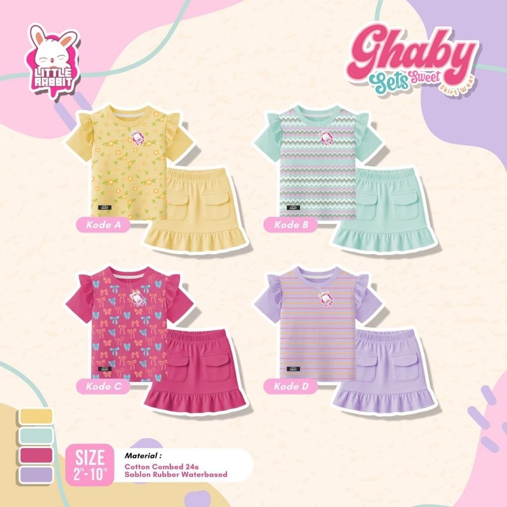 Ghaby Sets Sweet Skirt Wear By Little Rabbit | Set Anak By Little Rabbit
