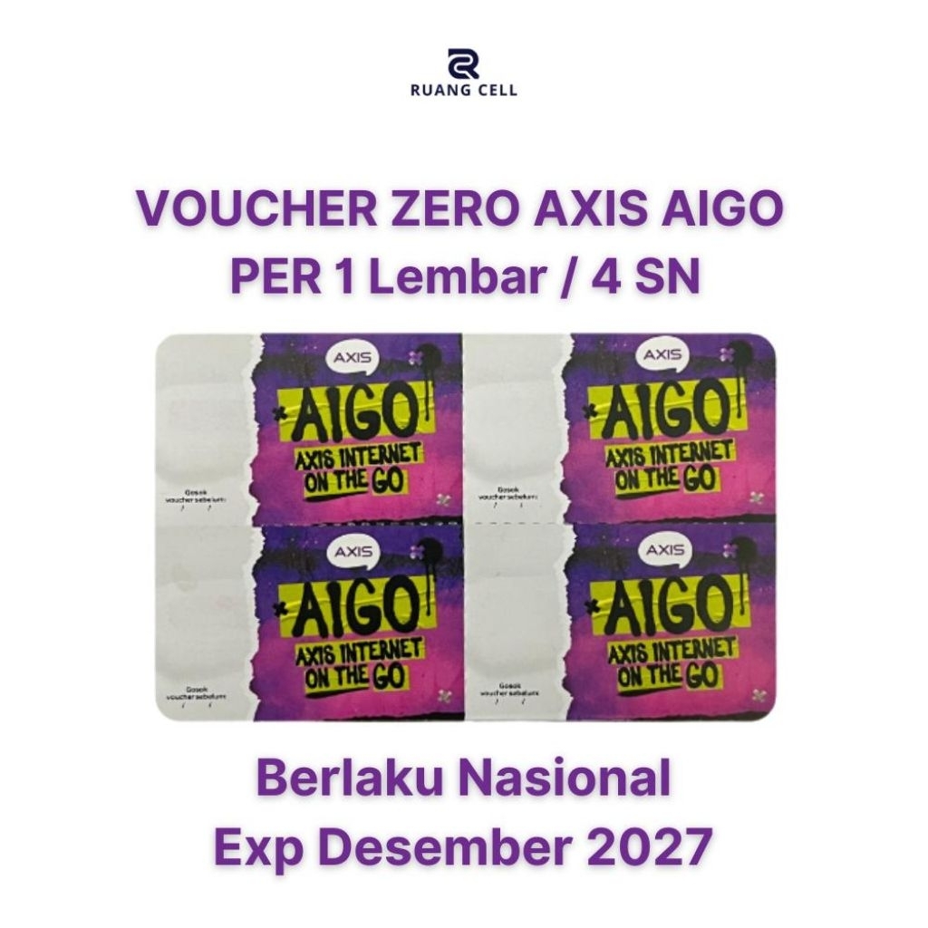 Voucher Zero Axis Per 4 pcs / Voucher Kosong Axis 1 Lembar