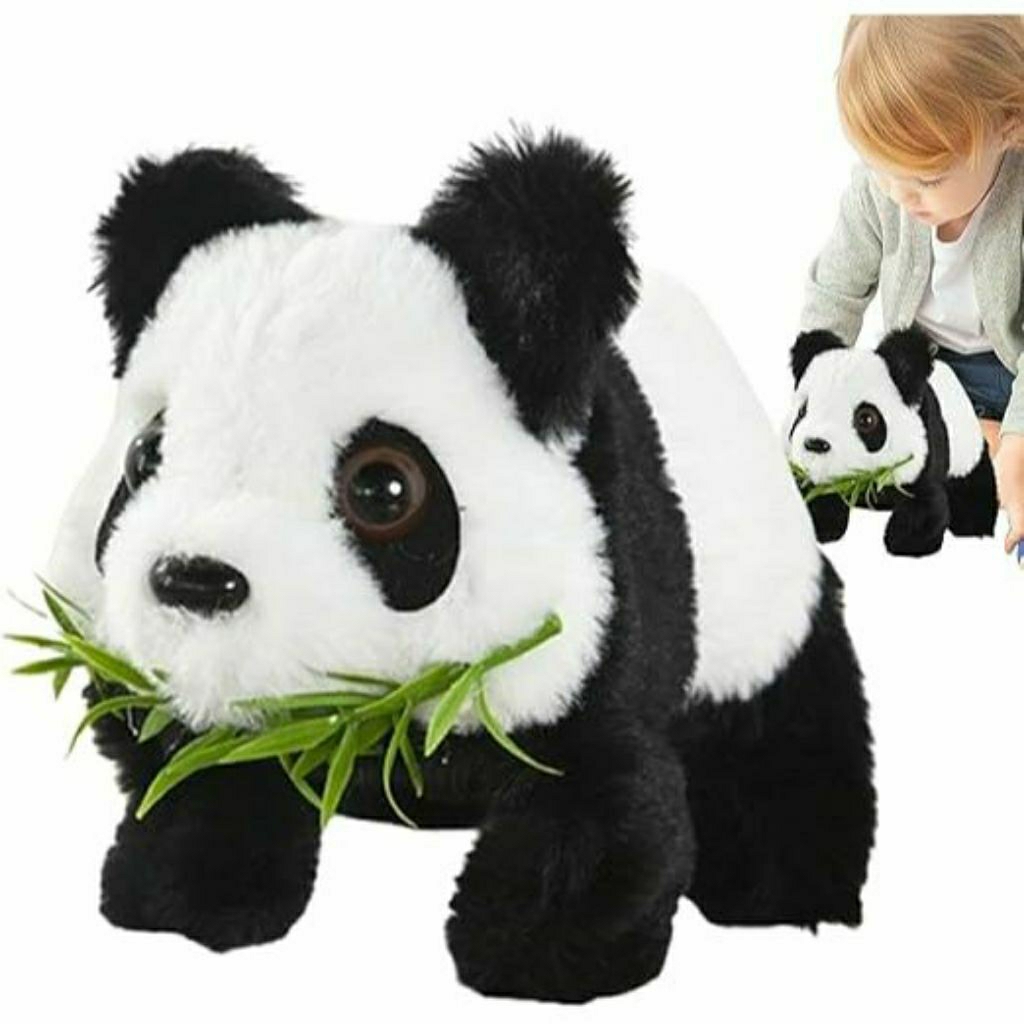 BISA COD Mainan Robot Boneka Panda Bulu Bisa Berjalan Dan Bersuara/ Mainan Anak Boneka Panda Batre S