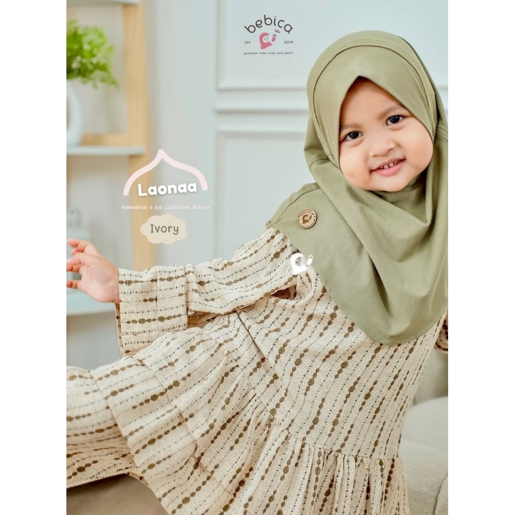BEBICA Laona One Set Anak Premium Raya Series TANPA HIJAB, one set bayi one set couple anak ibu coup