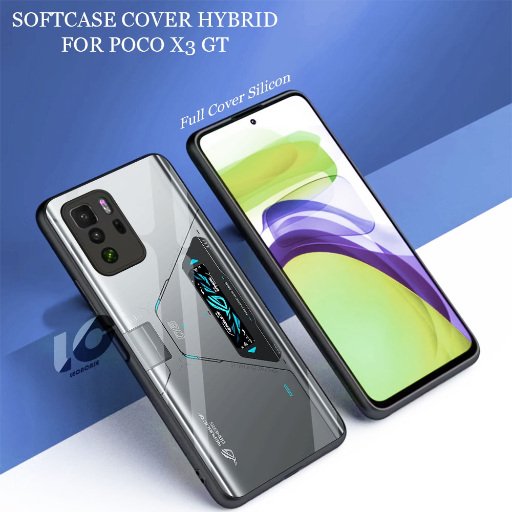LR12 Softcase Poco X3 GT Hybrid Glass Glossy Casing Mewah Shockproof Premium Kilat Kaca Pelindung Ka