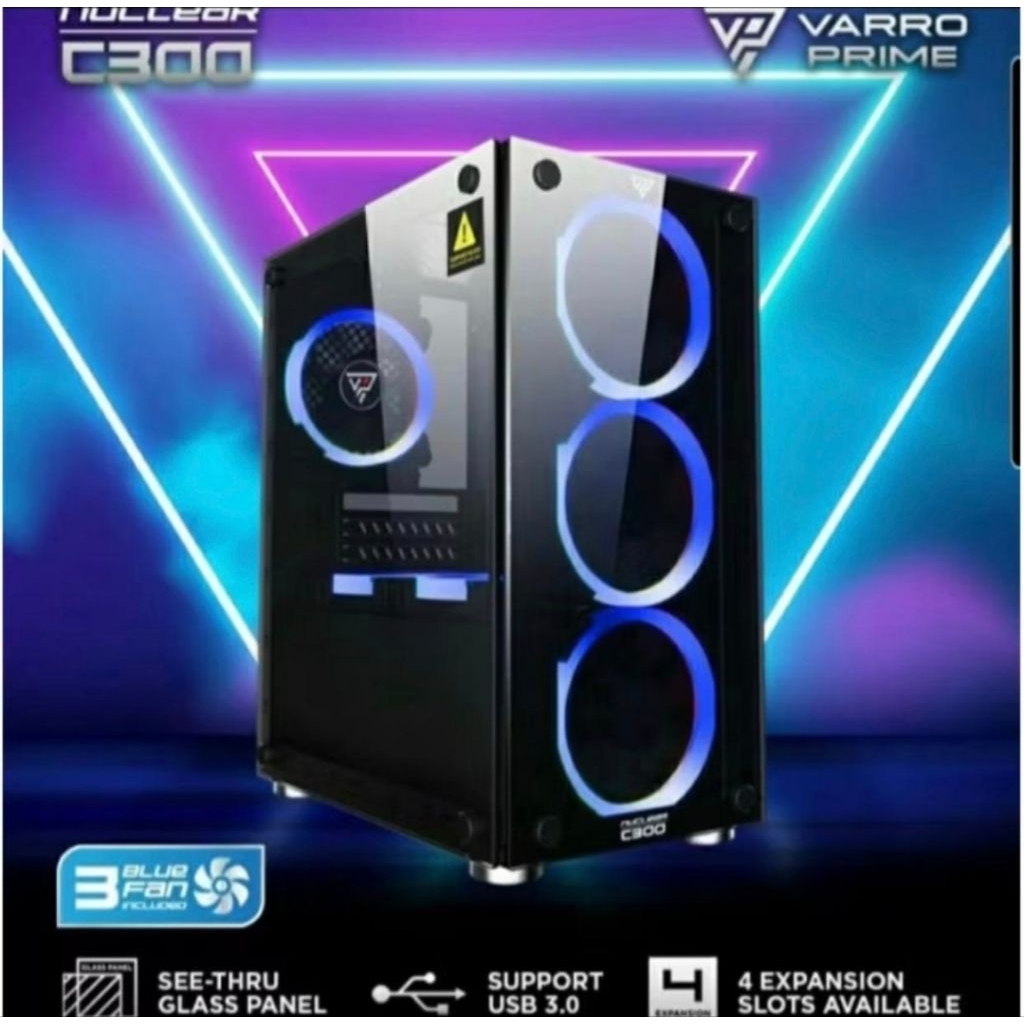 Casing Varro Prime Nuclear C300 + Free 3 Fan RGB